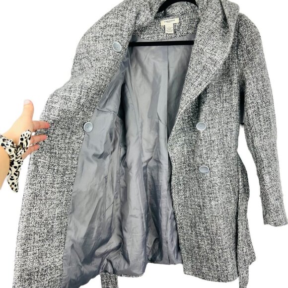 Vertigo Paris Grey Tweed Hooded Wool Blend Pea Coat Women Size S - Picture 10 of 15